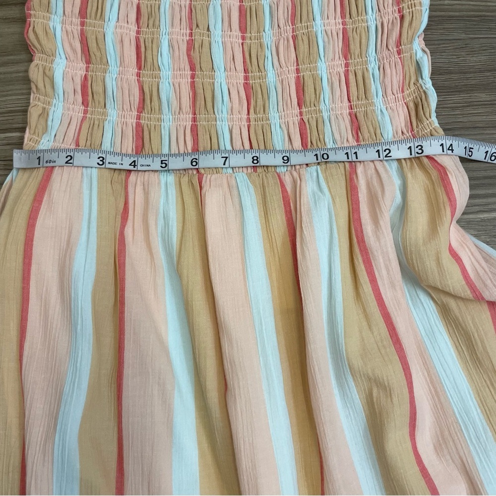 Z Supply Pastel Crinkle Gauze Smocked Upper Midi Maxi Sun Dress - Picture 9 of 14